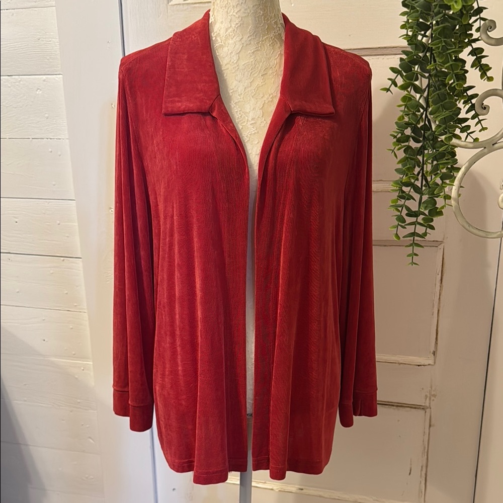 Womens Coral Cardigan Jacket Size XLG Open Front L/S The Travelers Collection